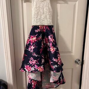 Speechless White and Pink Floral Kids‎ Formal Dress